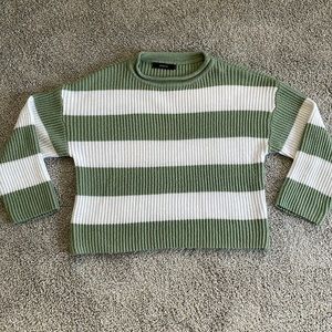 Light green and white striped sweater